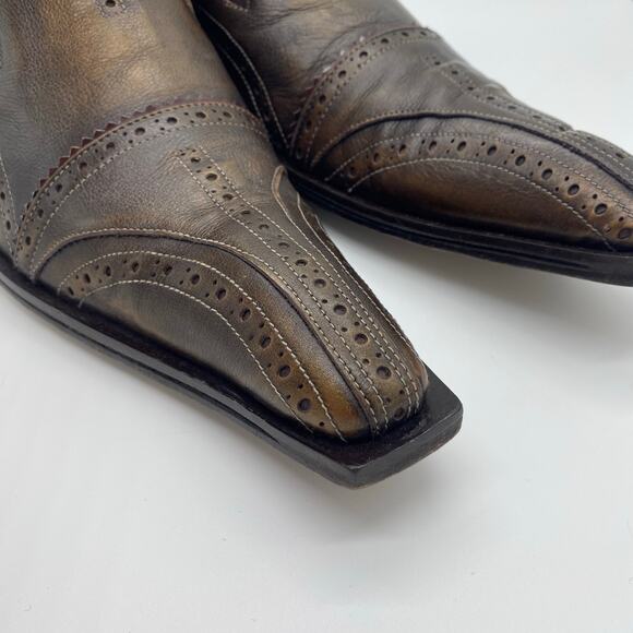 Jo Ghost Brown Metallic Leather Pointed Toe Dress Shoe Square Toe Men\'s size 42 main image 4